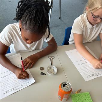 Girls recording results