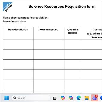 Requisition form table