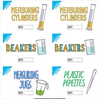 Large equipment labels with quantities 