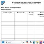 Requisition form table